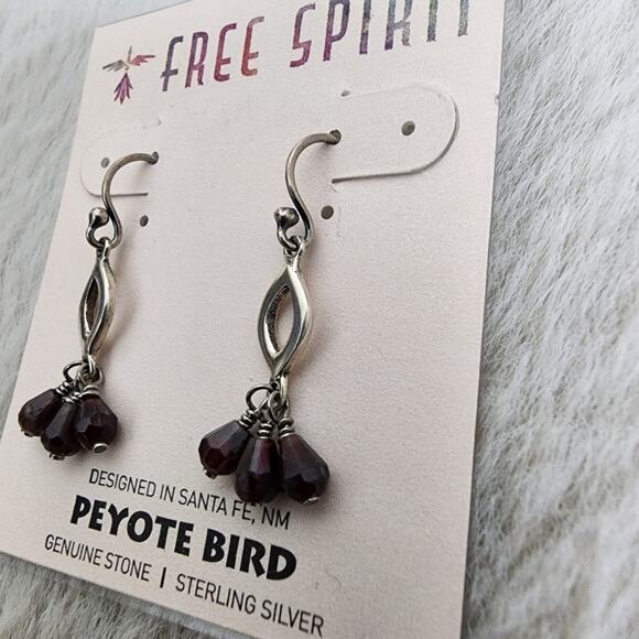 NEW Peyote Bird Free Spirit Sterling Silver and Brown Dangle Hook Earrings - Picture 3 of 9